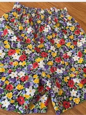 Vintage O zone Floral Elastic Waist Shorts in Multicolor juniors 9-10 medium